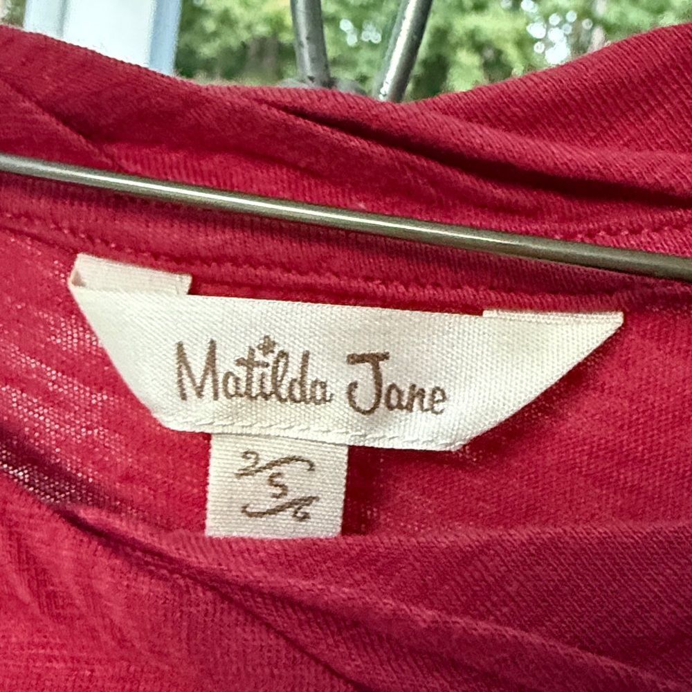 Matilda Jane Red Ruffle Hem Short Sleeve Top - S - Great Condition - Picture 2 of 5